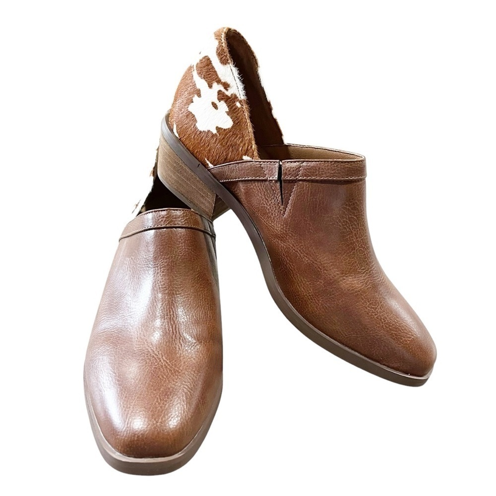 Yellow Box Booties Size 7.5 Brown Leather Cow Hair NEW Western Shooties Ankle